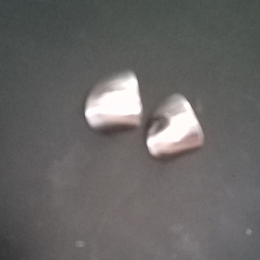 Minimalist Silver Tone Stud Earrings